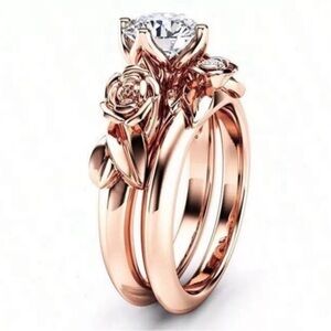 1.04 Carat Round Shape Moissanite  Rose Flower Engagement